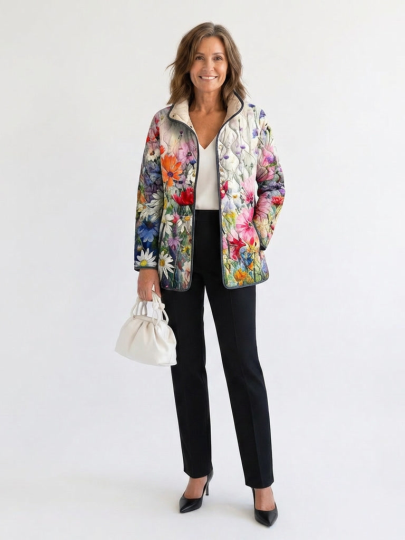 Manon | Gewatteerd jack met bloemenprint