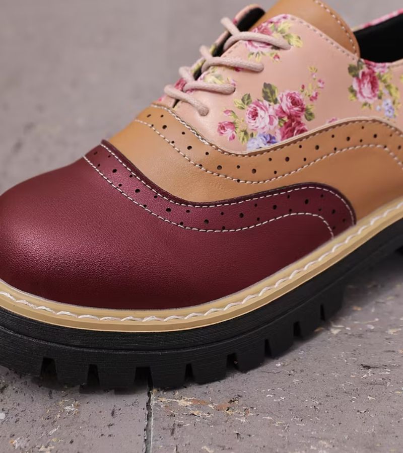 Paris bloemen veterschoenen met zacht voetbed