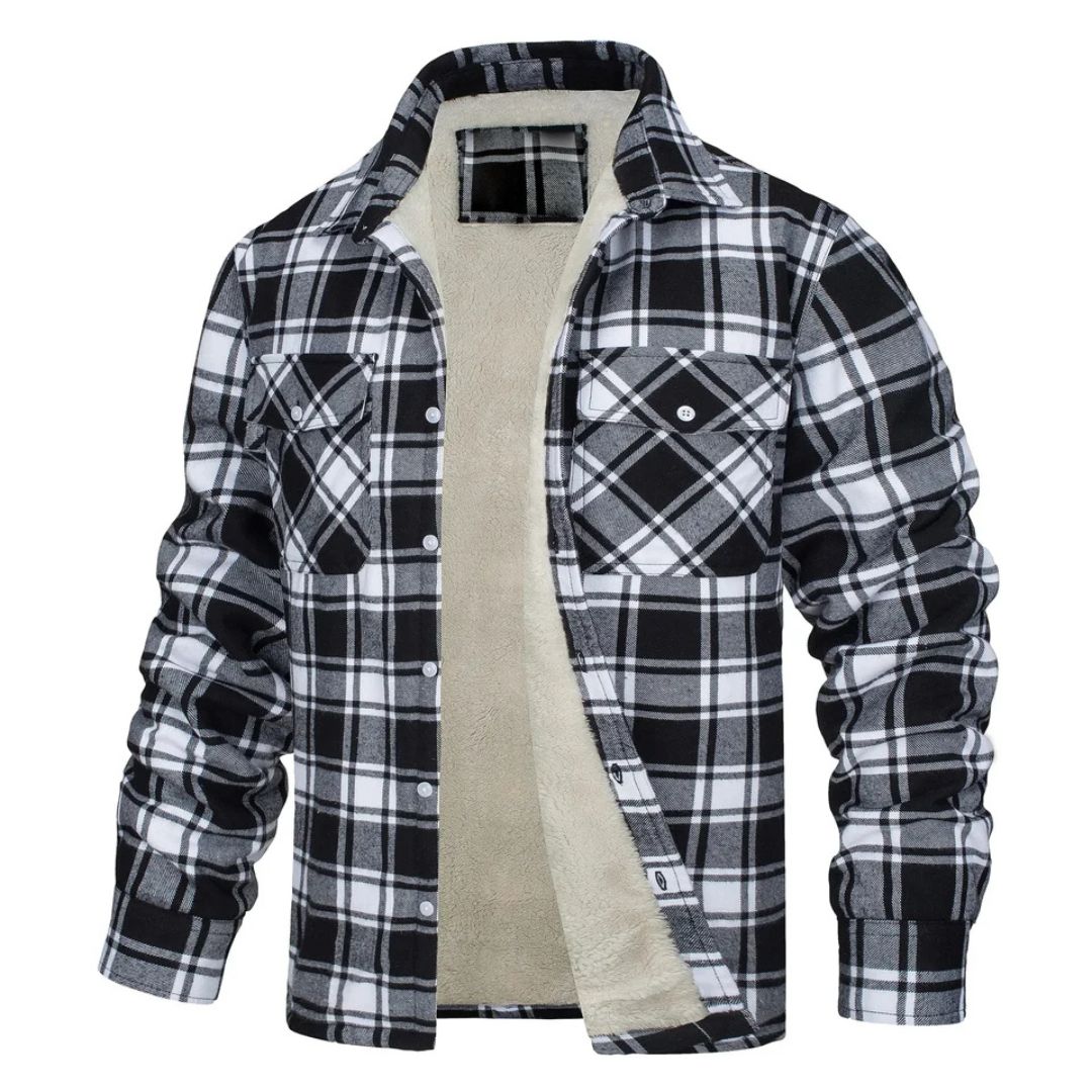 Alberto Warm jack met ruitmotief
