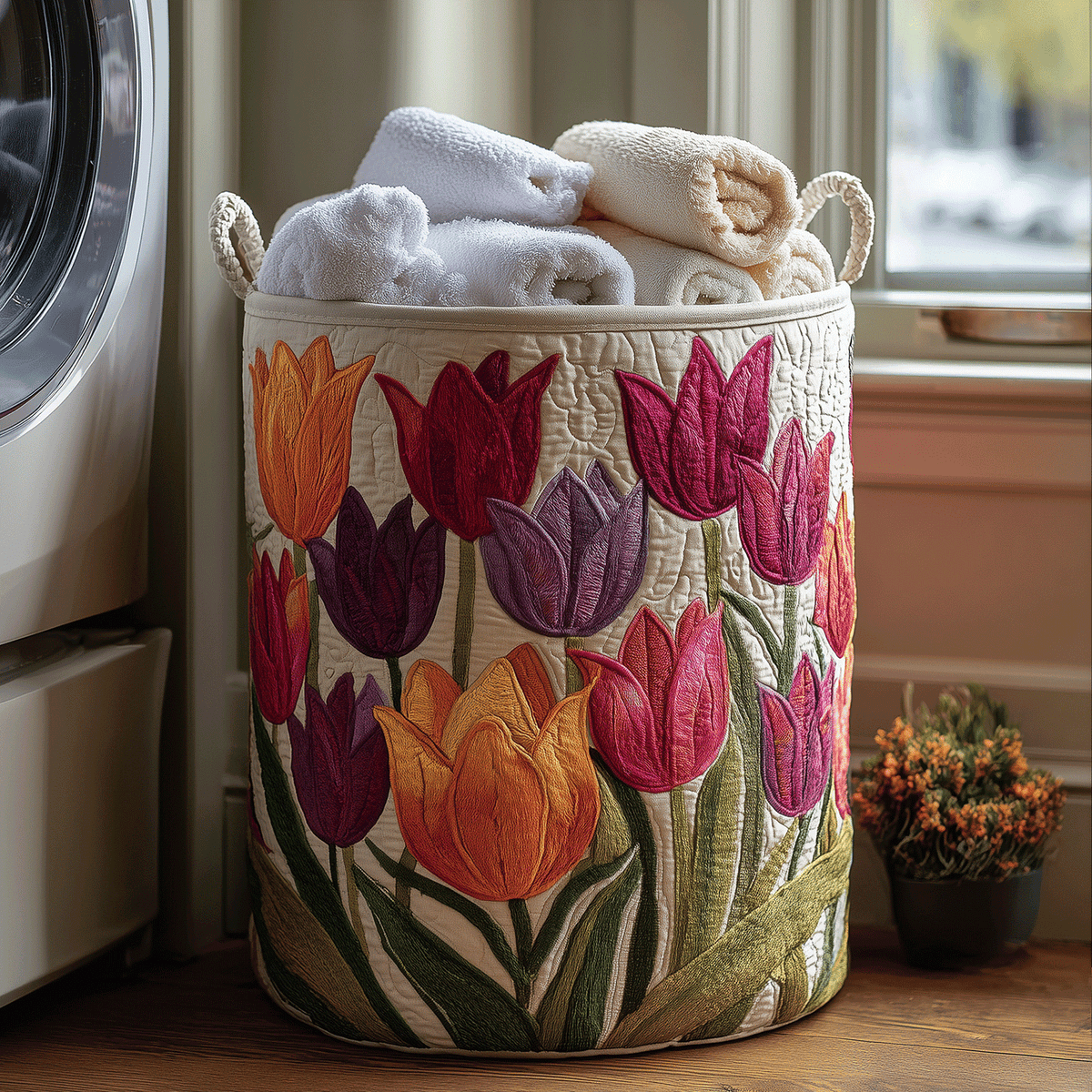 Gequilte mand | Bloeiende tulpen