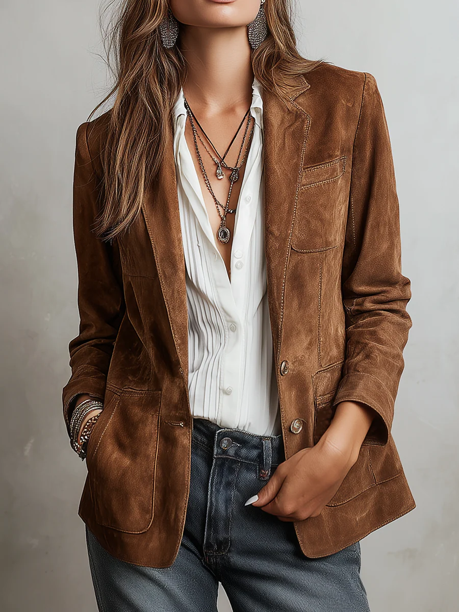 Cristina vintage blazer in bruin