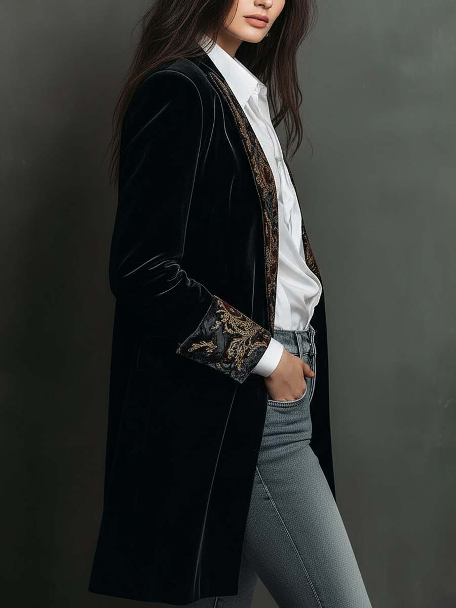Marta getailleerde blazer met barokprint