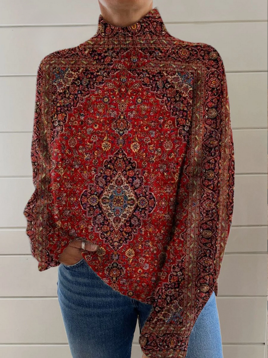 Carolien vintage coltrui met kunstprint