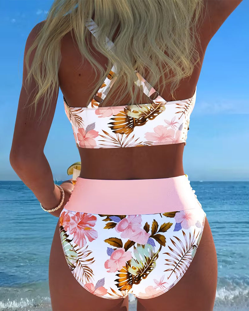 Jolina™ | Bloemen Contrast Split Bikini