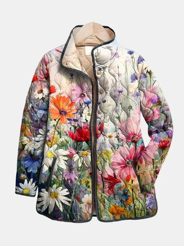 Manon | Gewatteerd jack met bloemenprint