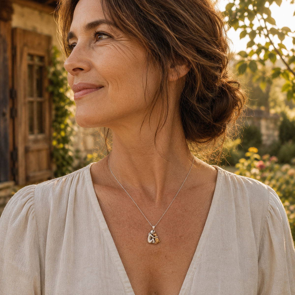 De Eeuwige Omhelzing Ketting vrouw & hond