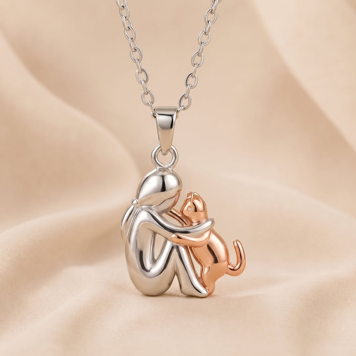 De Eeuwige Omhelzing Ketting vrouw & kat