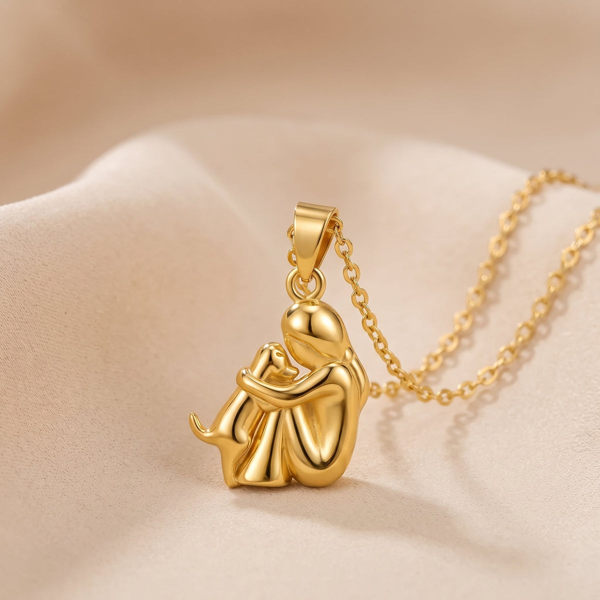 De Eeuwige Omhelzing Ketting vrouw & hond