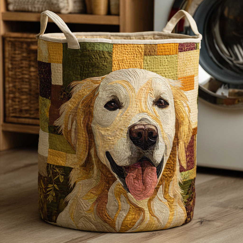 Gequilte mand | Lachende golden retriever