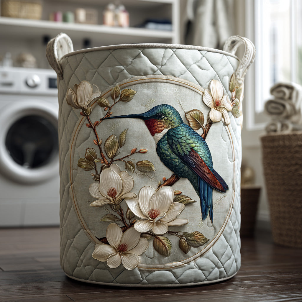 Gequilte mand | Kolibrie en bloemenkant