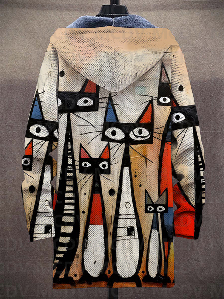Pietro jas met capuchon en artistieke print