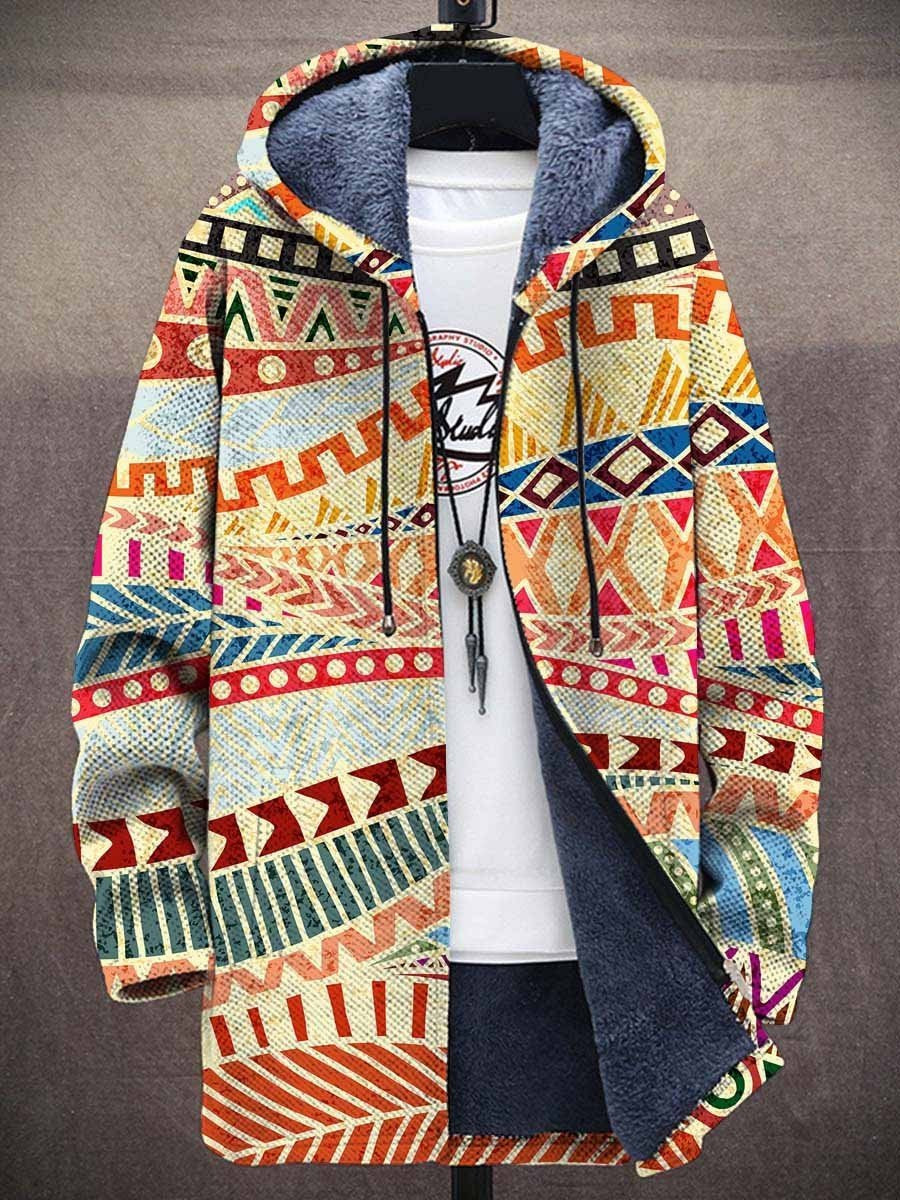 Daniele vest met artistieke print en capuchon