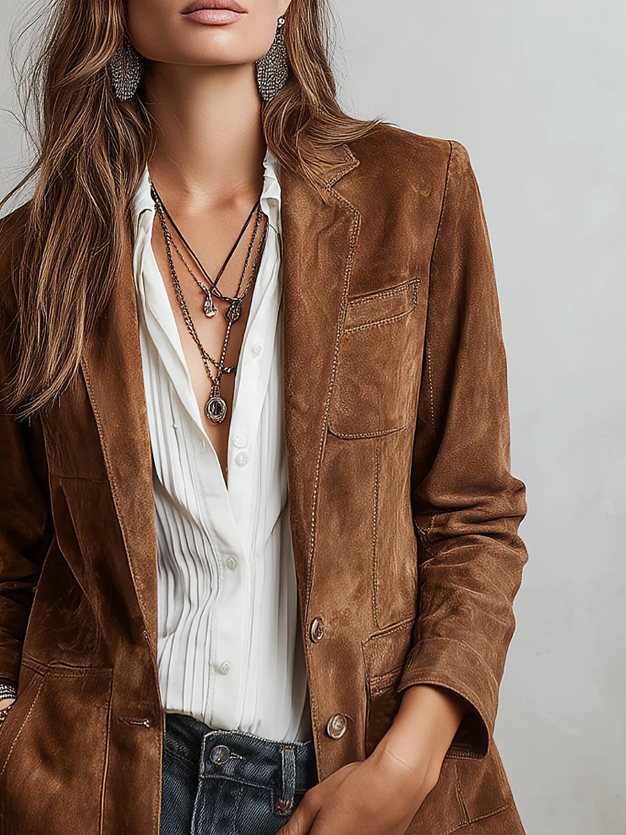 Cristina vintage blazer in bruin