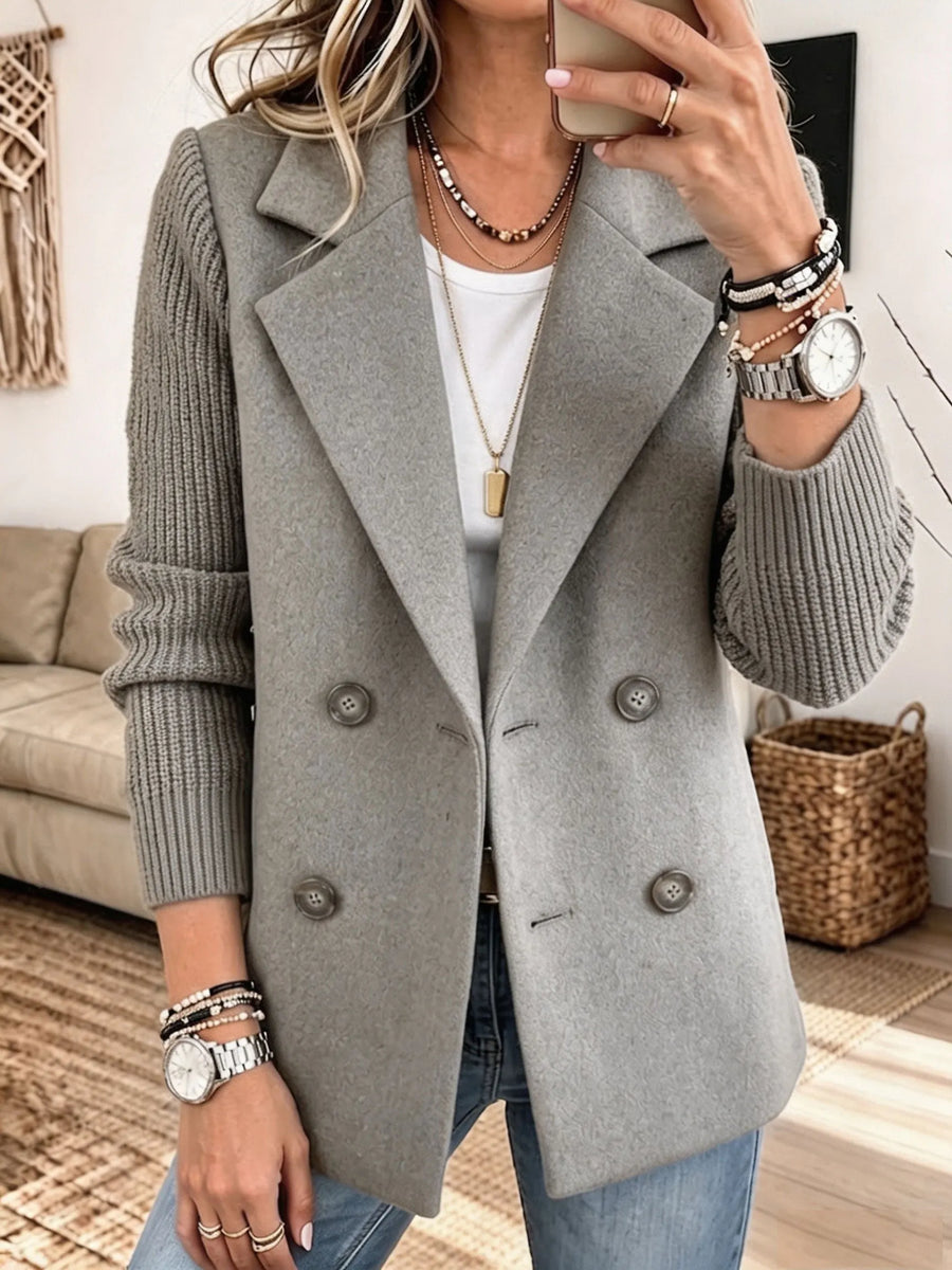 Carla elegante blazer met gebreide mouwen