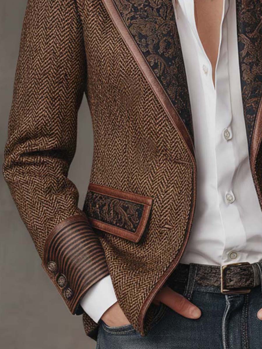 Consuelo blazer met visgraatpanelen