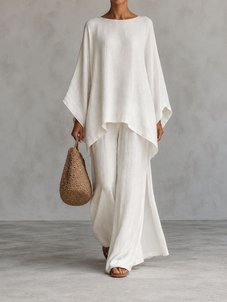 Verónica | Set met lange blouse en wijde broek