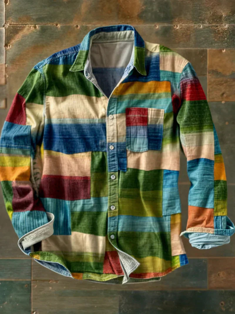 Eric™ | Patchwork overhemd van hoge kwaliteit
