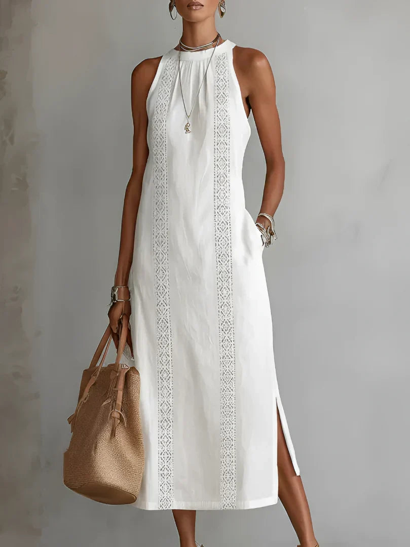 Valeria | Elegante midi-jurk met mao-kraag
